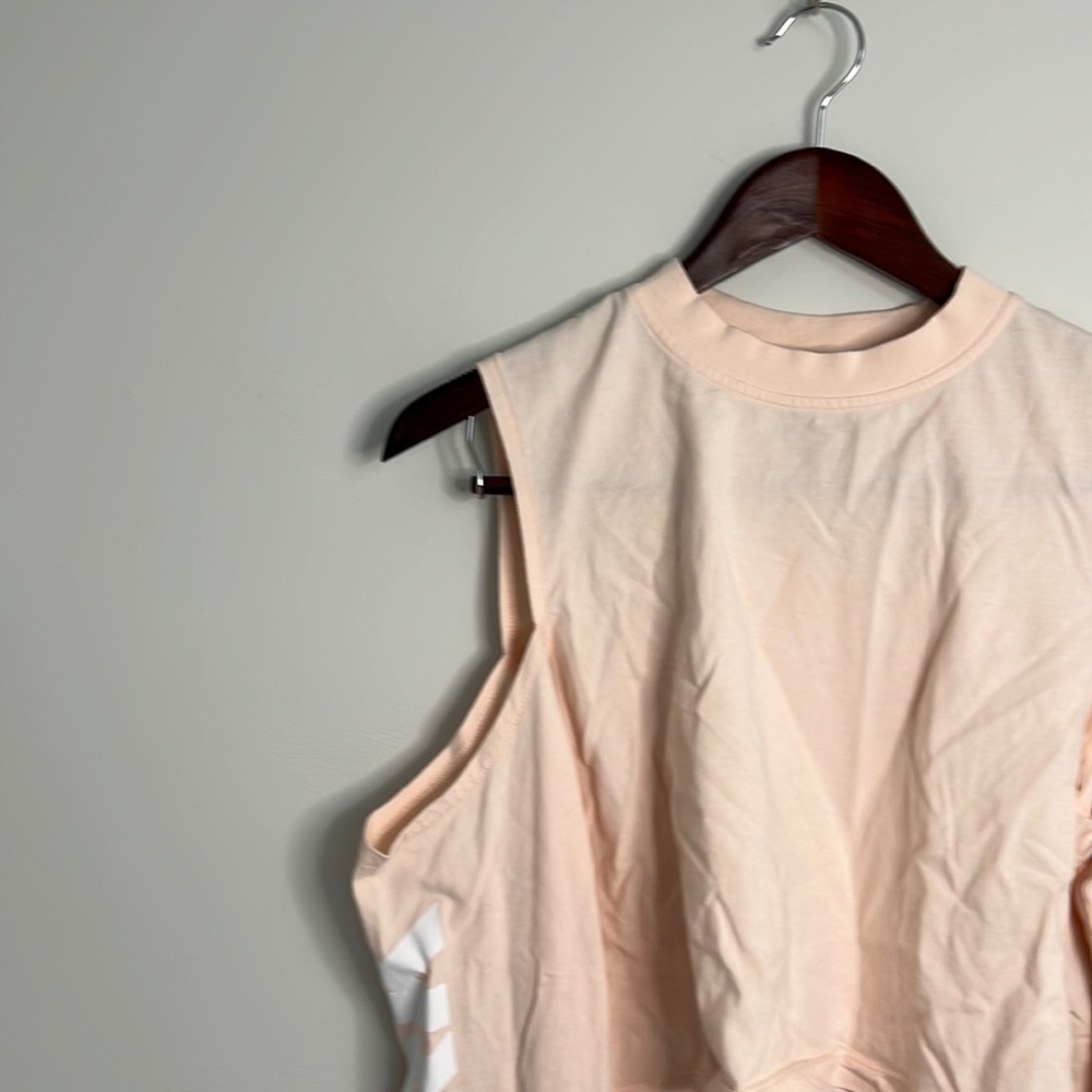 Ivy Park Pink Peach Cold Shoulder Cropped Top Long Sleeve Medium